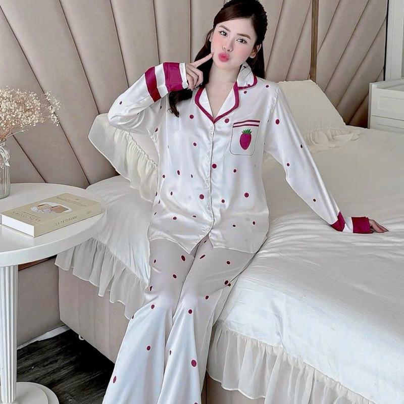 Pijama lụa satin BY.SAY HI BEAUTY quần dài tay dài cho nữ - Women 3