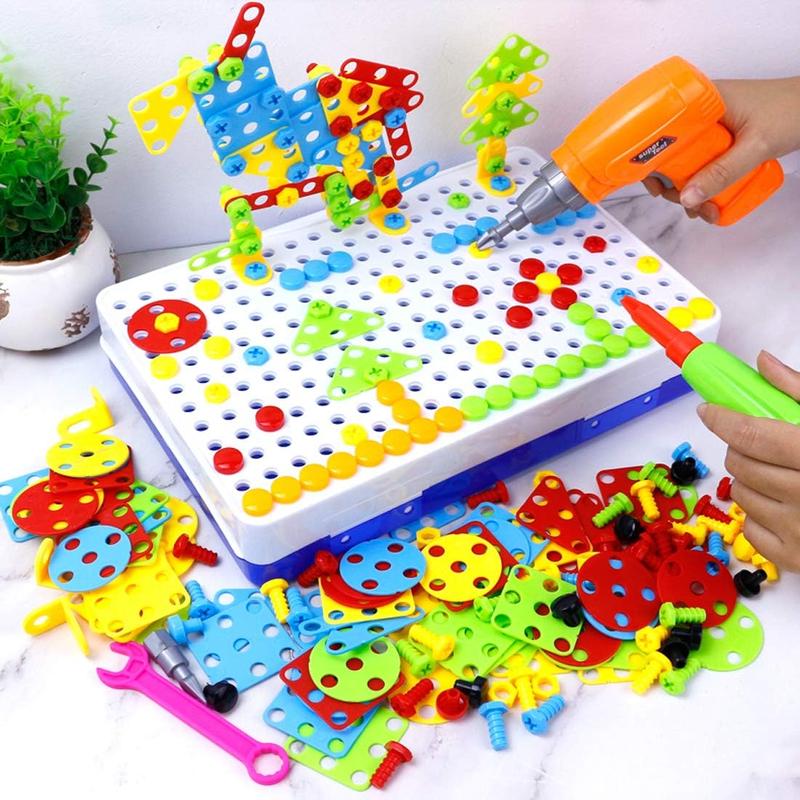 Durable Construction Games with Toy Drill, 1 Set Creative Engineering Building Kit, Learning Constructor Set Gift, Valentine's Day Gift, Fidget Toys, Crafts 3