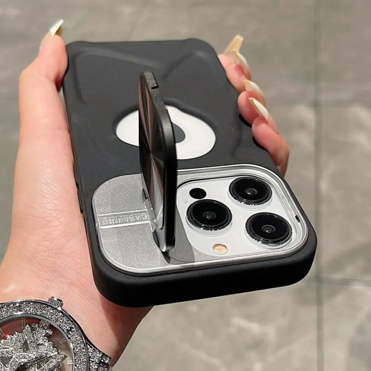 Luxury Soft For Magsafe Wireless Charging Phone Case For iPhone 16 15 14 13 12 11 Pro Max Magnetic Bracket Lens Protection Cover