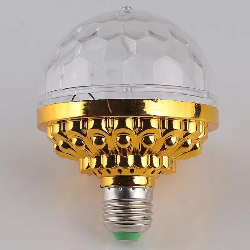 Đèn led xoay 7 màu vũ trường nháy chớp theo nhạc bay phòng sân khấu hiệu ứng 360 độ kèm đui cắm E27 6