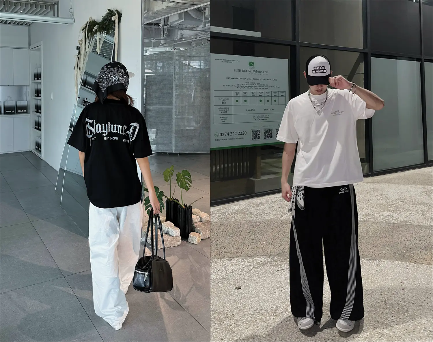 ÁO THUN UNISEX NAM NỮ FORM BASIC OVER SIZE COTTON 2C 270GSM/ IN KIM TUYẾN NỔI ''STAYTUNED"