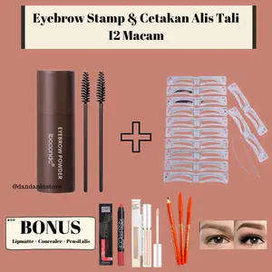 Eyebrow stamp ibcccndc Powder cetakan alis tali 12 macam pensil alis Tahan Lama