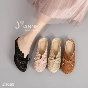 JOANNE Slop Loafers Shoes  Wanita JN055 (2Psg 1Kg) Black Pink