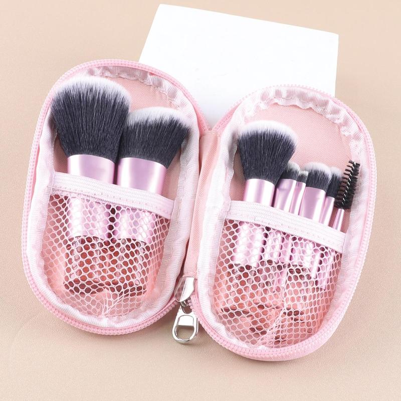Portable Makeup Brush Set with Storage Bag, 10pcs/set Versatile Soft Makeup Brush with Soft Bristles for Beginners, Travel Size Makeup Brush Set 3