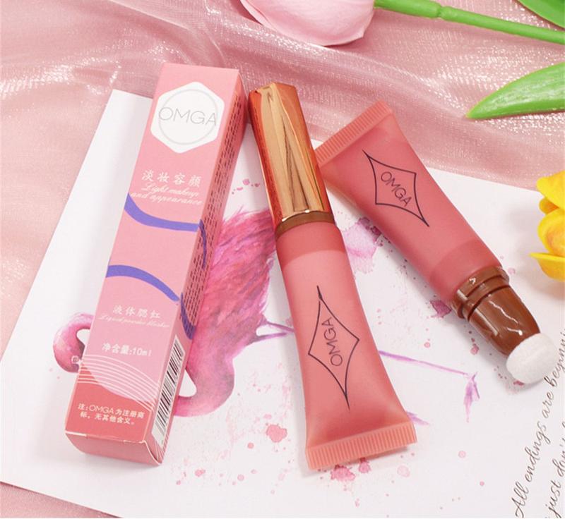 Product Introduction of OMGA 3 Color Liquid Blush Multi-functional Makeup Pen Mist-like Long-lasting Makeup Natural Three-dimensional Blush Eye Shadow Lipstick 23