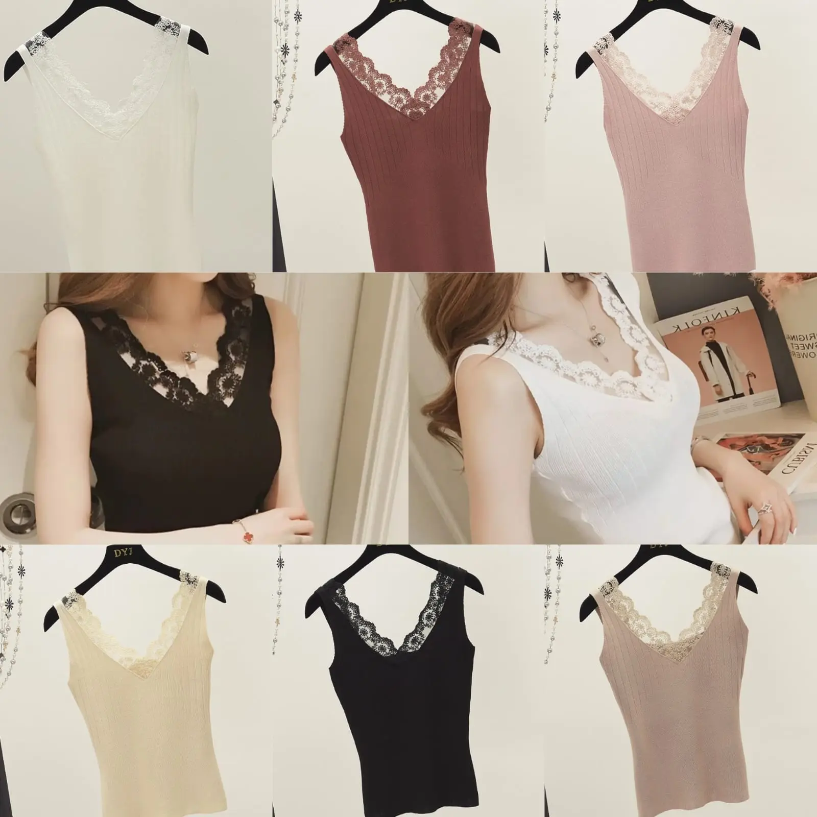 Angel Collection - Tank top knit / rajut motif brukat