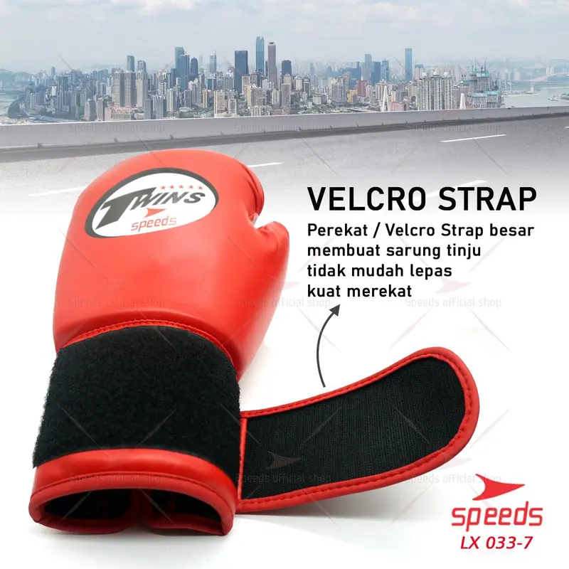 SPEEDS Boxing Gloves 12oz Sarung Tinju Peralatan Bela Diri Boxing Perlengkapan Boxing 033-7 1
