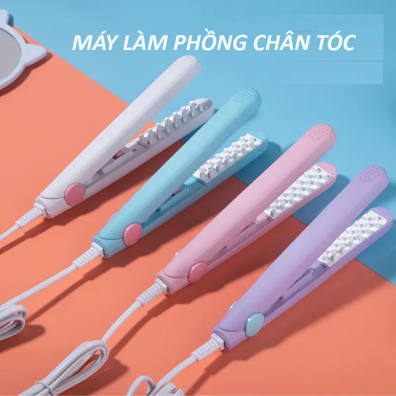 Máy dập phồng chân tóc- Máy dập xù chân tóc mini răng hạt ngô 3D Duỗi Tóc Uốn Tóc Women