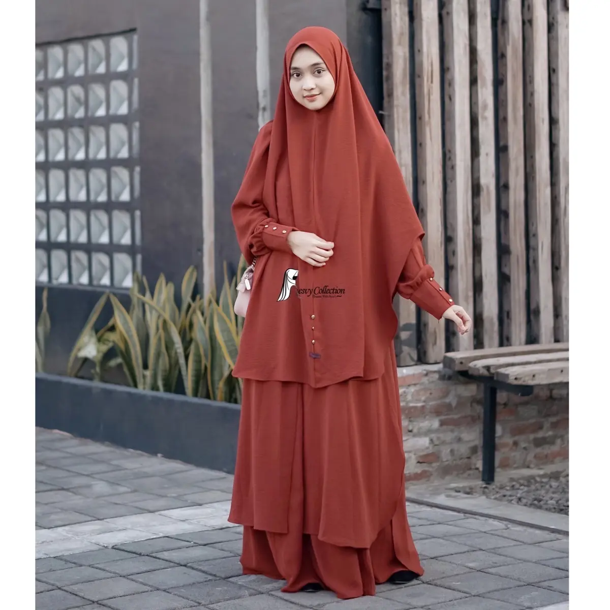 set tunik rok plus cadar inara set mewah elegant kualitas butik