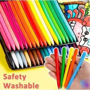 【UNIQQSO】HIGH QUALITY Crayon Lab Non Toxic Crayon Triangular Crayon Lab Triangle Crayon Plastik Anti Kotor Tangan