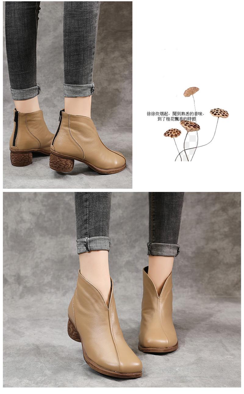 Product Introduction of Genuine Leather Winter Boots Women Chelsea Shoes Booties Woman Ankle Boots Platform Shoes Botines Mujer 9
