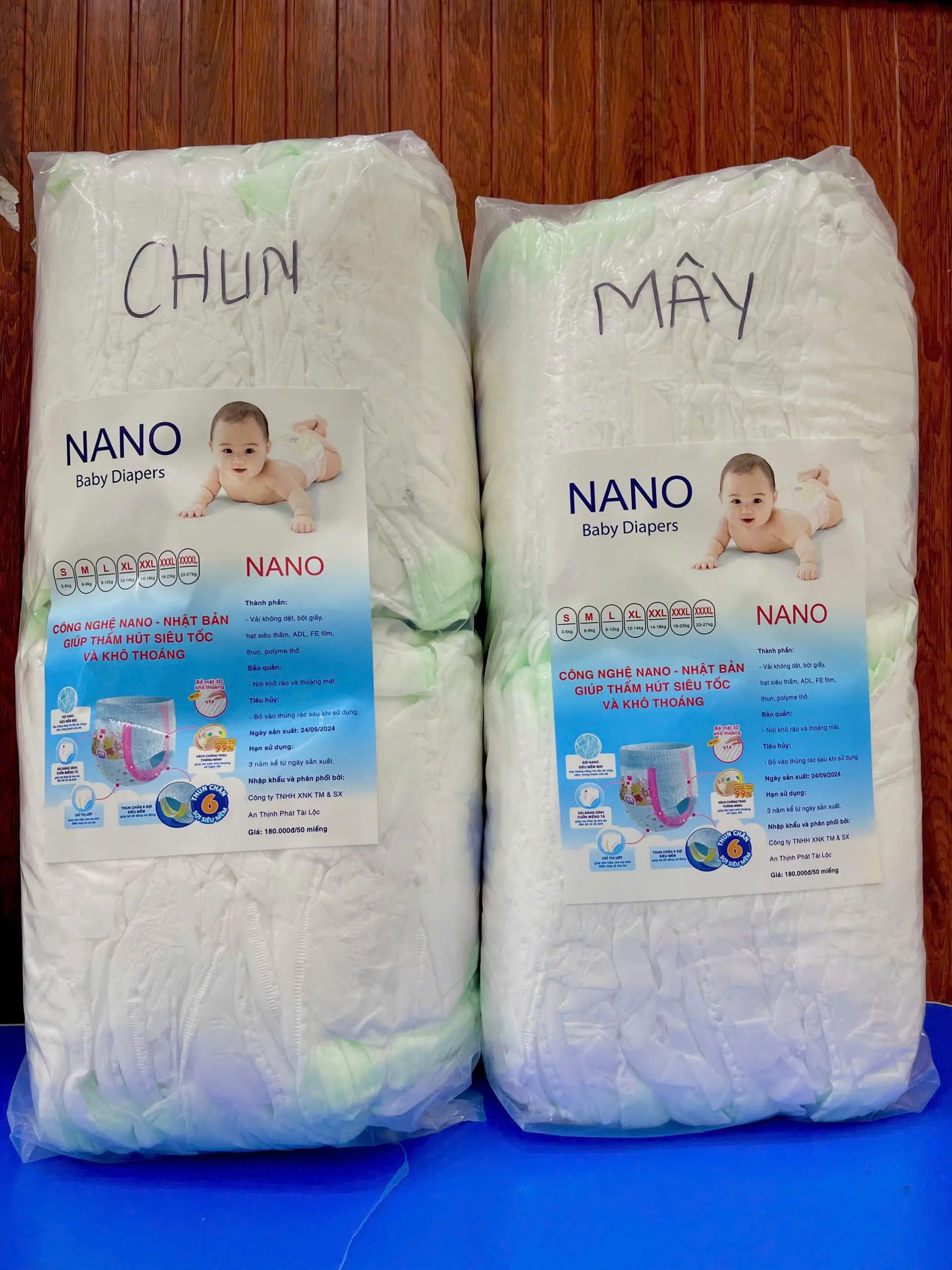 com bo 100 chiếc bỉm quần CHUN MÂY  ,fom bo , mềm mỏng , mặt lưới 5d, thấm hút 900ml-1.200ml