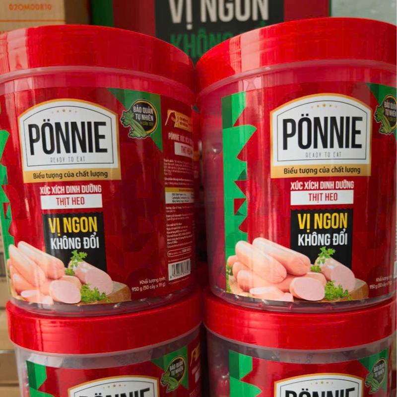 2 Hộp Xúc Xích Ponnie Tổng 100 cây Vị Ngon Food 100 cây x 19g