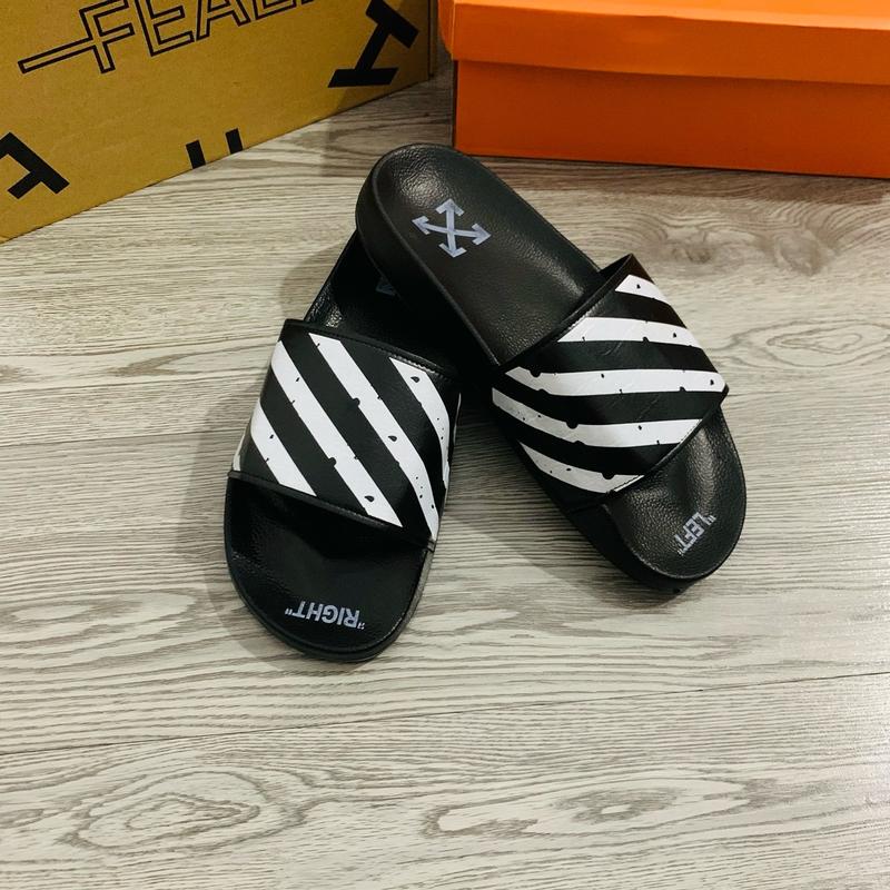 Dép thời trang nam nữ 3 sọc chéo quai da đế bằng hottren 2024 phom dáng đẹp ôm chân. dep3 soc