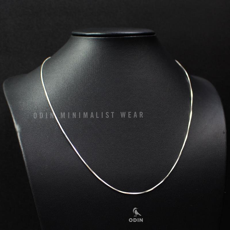 Dây chuyền nam ODIN V8 dạng lụa mềm mại, form sợi mì - Bạc S925