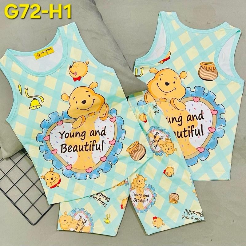 MÃ G42 ĐỒ BỘ GỒM ÁO BA LỖ VÀ QUẦN NGỐ CHO BÉ GÁI CHẤT THUN LẠNH 3D CO GIÃN 4 CHIỀU. ĐỦ SIZE 12-42KG.