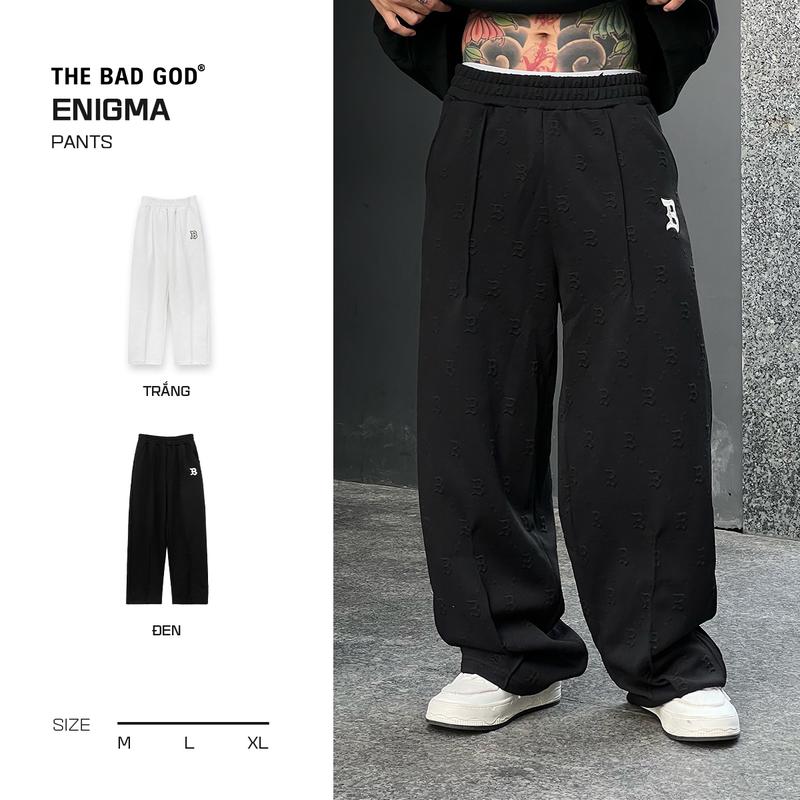 Quần Nỉ Ống Rộng Nam Nữ The Bad God Enigma Chất Liệu Nỉ Dập Nổi - Menswear Có Túi A0008 Pants - LÙI 1 SIZE