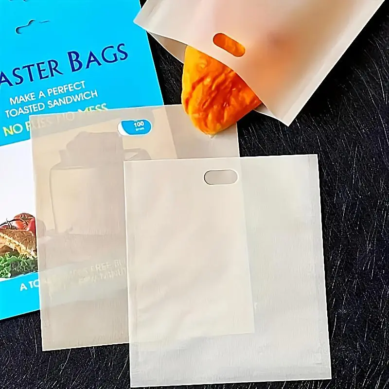 Toaster Bags, 5 Counts Non-stick Reusable Grilled Cheese Toaster Bags, Heat Resistant for Grilled Cheese Sandwiches, Chicken, Nuggets, Panini and Garlic Toasts, Birthday Gift Ideas 0