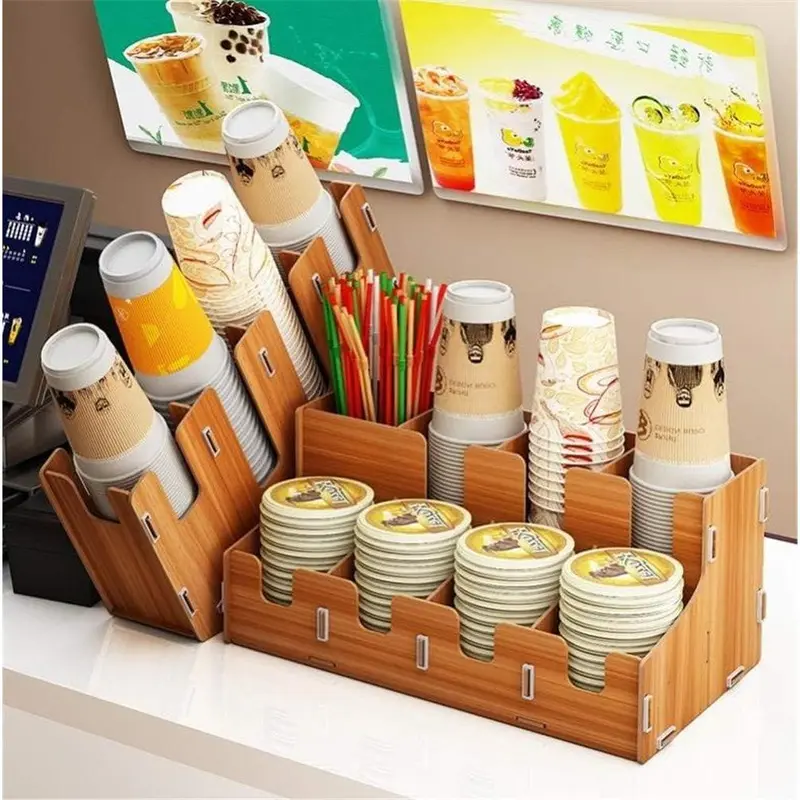 Giá Để Cốc Giấy, Giá Để Đồ Gia Dụng, Phòng Khách Và Phòng Ăn, Giá Để Cốc Bằng Gỗ Có Ống Hút, Thích Hợp Cho Cửa Hàng Cà Phê Và Quầy Bar, Giá Để Đồ Dùng Dùng Một Lần, Người Sắp Xếp Gia Đình Kitchen Nhà Bếp 7