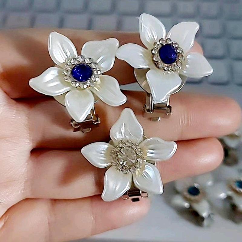 Anting hijab manik manik// klip Hijab Kekinian Kelopak Per Set//kelopak Klip anting hijab 2