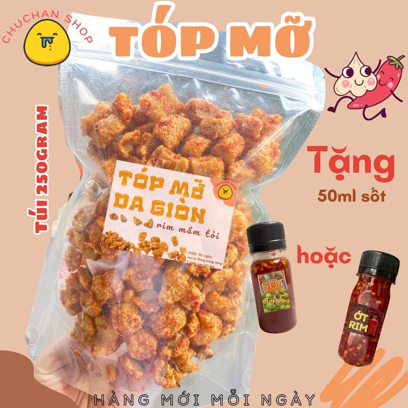  Tóp mỡ d.a giòn rụm rim mắm tỏi ChuChan Snack Ăn Vặt Cay Food Thức Ăn banh trang 