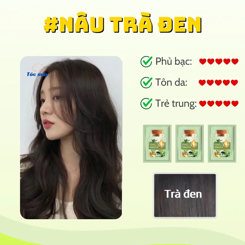 [Combo 40 gói (không hộp)]  Dầu gội nhuộm tóc phụ bạc tặng kèm đầy đủ chụp tai, chụp đầu, găng tay, choàng vai tránh vây bẩn bởi thuốc nhuộm 3