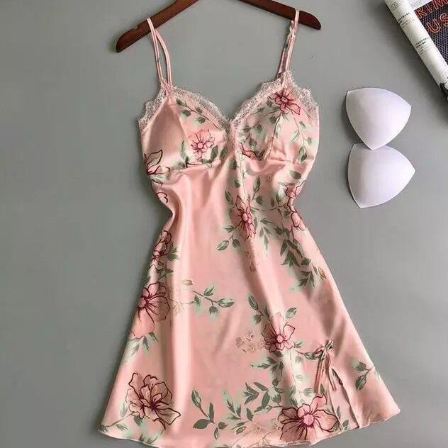 Đồ Lót Nữ Gợi Cảm, Hàng Mới Về Xuyên Biên Giới, Đồ Ngủ Lụa Lạnh In Hình, Ngoại Cỡ, Đồ Ngủ Nữ Mặc Nhà Gợi Cảm, Nhà Sản Xuất 0