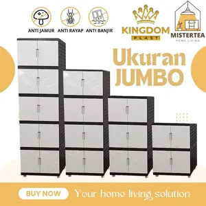 LEMARI PLASTIK JUMBO VIRUS KINGDOM 5 SUSUN LEMARI PAKAIAN MINIMALIS CABINET SERBAGUNA Terlaris