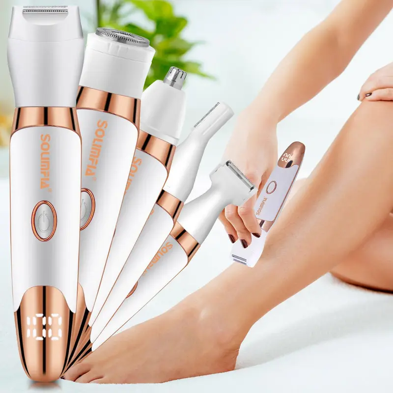 5-In-1 Electric Hair Removal Tool, 1 Count Portable Rechargeable Hair Trimmer for Arms, Legs, Underarms, Bikini Areas, Professional Hair Removal Tool for Women 7