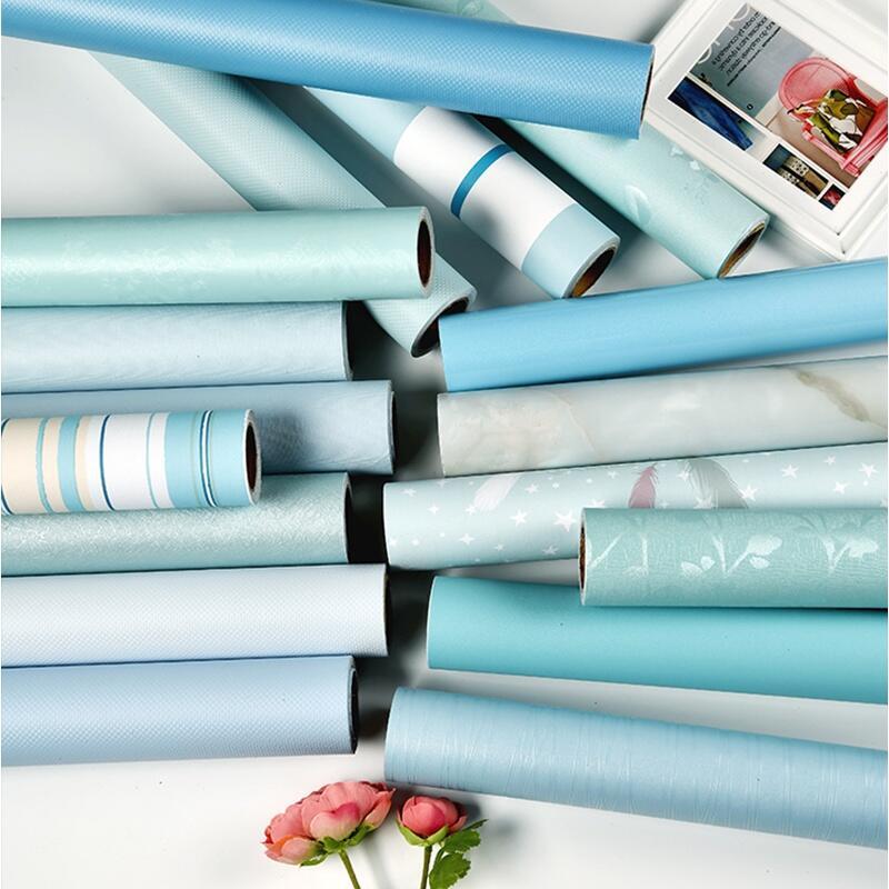 Kertas Dinding Pelekat Sendiri, Siri Biru, 100cmx60cm, Diperbuat daripada PVC, Kalis Air, Sesuai untuk Hiasan Rumah, Bilik Tidur dan Ruang Tamu Wallpaper 2