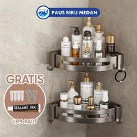 Gambar Paus Biru - Rak Sudut Kamar Mandi Aluminium Serbaguna Tanpa Paku Rak Gantung Dinding Abu Metalik Desain Segitiga & Berongga - Persegi | D153-2 dari PAUS BIRU MEDAN Kota Medan 1 Tokopedia