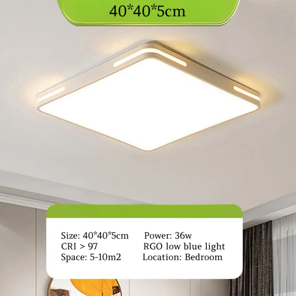 Bedroom full spectrum eye protection square LED ceiling light-40*40*5cm-36W