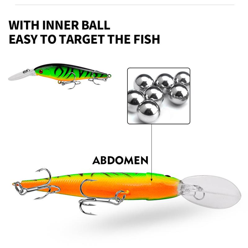 Product Introduction of 11.5 Cm 10.5g 10 Colours Hot Sale Hard Plastic Floating Minnow Fishing Lures,Long Tongue Artificial Fishing Bait 5