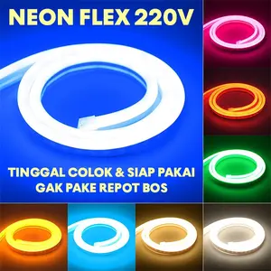 COD Paket Lampu LED Neon Flex AC 220V Lengkap Tinggal Colok Langsung Nyala lampu  neon panjang neon flex aesthetic lampu  ice blue neon  flex sign led  neon  flex neon  light  streak lampu neon tempel dinding lampu  led  neon  flex  kamar neon  flex