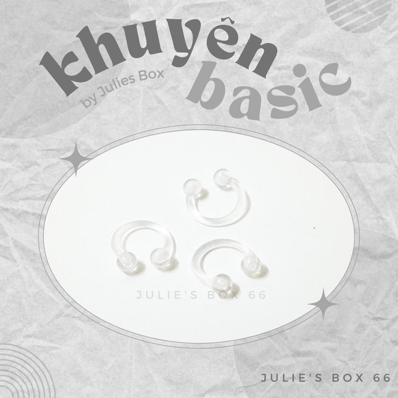   1 Chiếc   XỎ  Khuyên Tai Nhựa Unisex Chữ U Trong Suốt Nhựa Không Gỉ Sét Không Ngứa Bông Tai Julies Box 66 