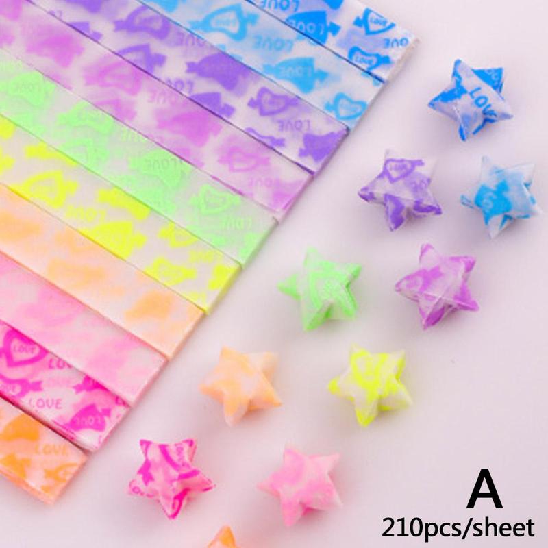 Product Introduction of ชุด Origami ดาวเรืองแสง, 210 ชิ้น, แถบกระดาษดาว, Origami แฮนด์เมด DIY, พับ, B2F2, นำโชคน่ารัก 19