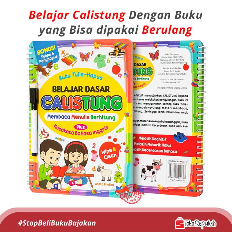 Buku Anak TK PAUD Wipe And  Clean Tulis Hapus Belajar Dasar Calistung TK PAUD 0