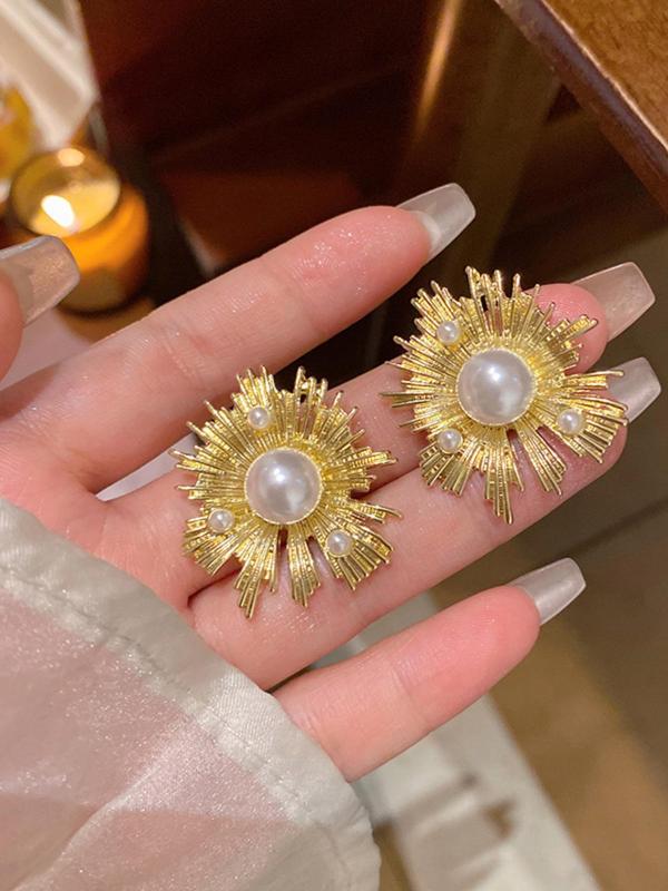 Flower Design Earrings, Fashionable Jewelry for Women, Daily Clothing Decor, Trendy All-match & Exquisite Jewelry for Birthday Gift 2