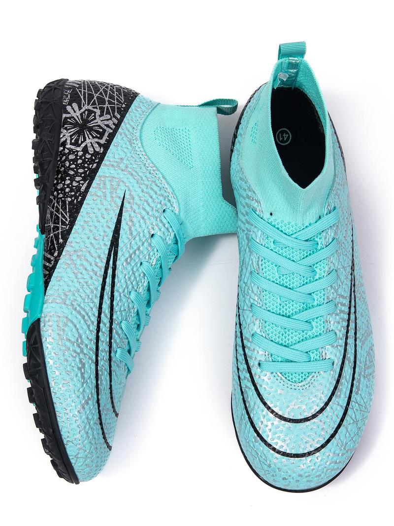 Product Introduction of Men's Sporty Lace Up Soccer Shoes, Comfortable Breathable High Top Football Shoes, Professional Training Shoes for All Seasons 3