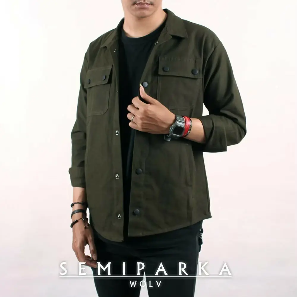 Jaket pria Wanita IKC 002 distro cbr six Bandung hoodie dua sisi bolak balik keren grosir pakaian pria H0D7 jaket cowo jacket kemeja Cowok Casual Semi Parka Tebal Fleece Panjang Kancing Bomber