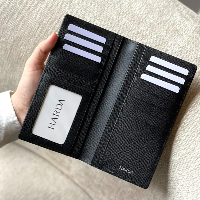 Ví Dài Bóp Dài Cầm Tay Harda - Chất Da Saffiano Wallet Nam 0