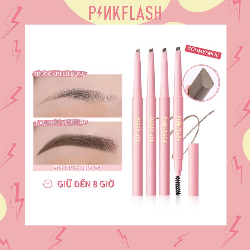【Mua 3 giảm 5%  PINKFLASH OhMyEmoji Bút Kẻ Lông Mày  Dễ Tán Chống Nước Giữ Màu Lên Đến 8 Tiếng Tích Hợp Đầu Cọ Chải Tiện Dụng 30g