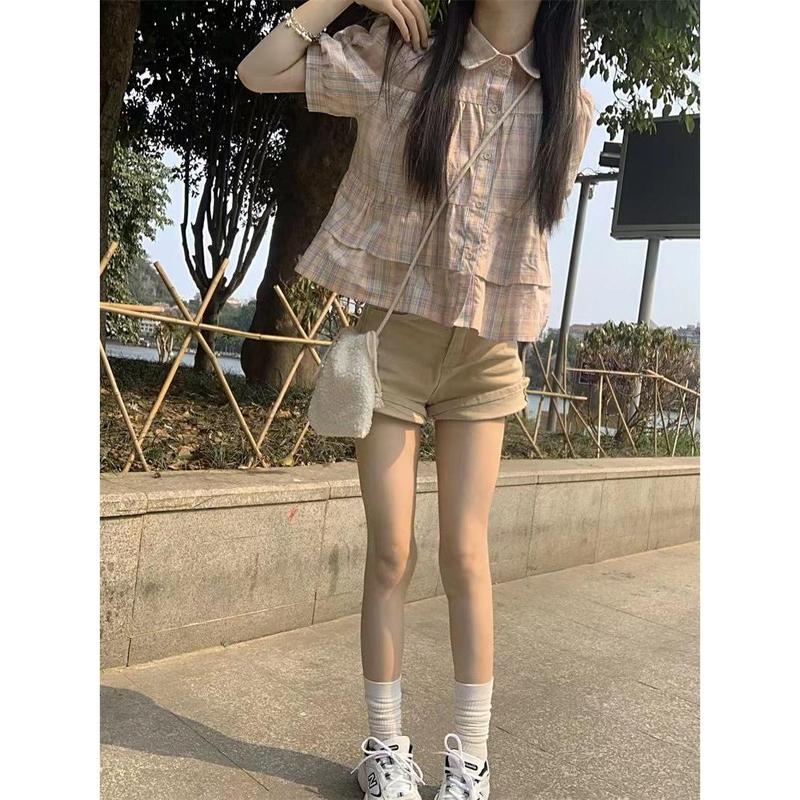 Áo Sơ Mi Kẻ Sọc, Phong Cách Mùa Hè, Nhỏ Và Ngọt Ngào, Cổ Búp Bê Rộng, Thiết Kế Đẹp Cho Bé Gái, Tay bồng Độc Đáo Áo Pháp Top Women Shirt 1