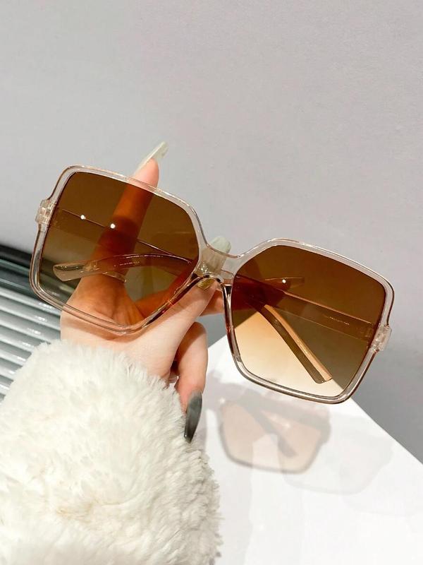 Rich Girl Sunglasses, Modern Simple Ombre Large Frame Vacation Sunglasses for Everyday Use, Trendy Casual Sunglasses, Fashion Black Eyeglass for Outdoor Activities, Travel Accessories, Women 8