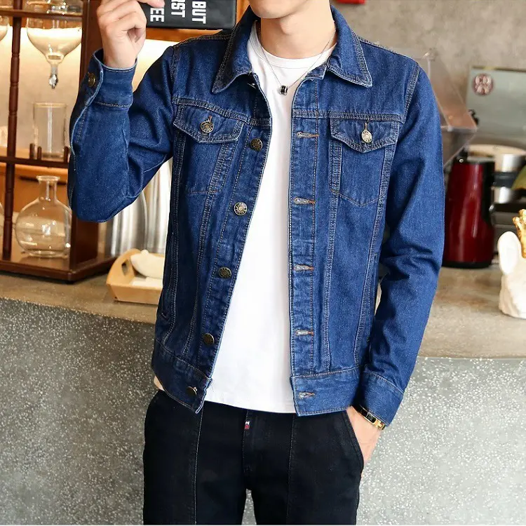 Áo khoác JEANS nam nữ kiểu basic AJ001, vải denim dày mềm mại chống tia UV bền Màu Menswear Jacket