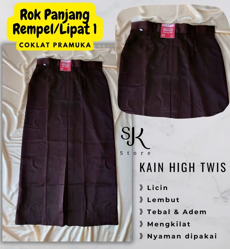 Rok Panjang Span / Lipat Satu Seragam Sekolah SMP dan SMA Kain Hightwis Licin Nyaman 4
