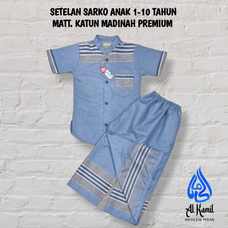 SETELAN SARUNG KOKO ANAK 1-10 TAHUN || KATUN MADINAH PREMIUM || SARKO Katun Atasan Celana 0