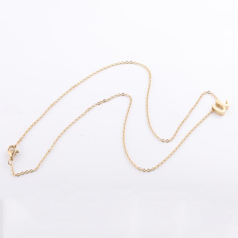 Product Introduction of Trendy New Fashion Hot Selling Lowercase English Letter Necklace Stainless Steel English Letter Beaded Necklace Necklace 18