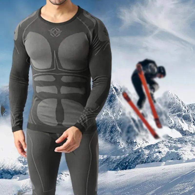 Men Sport Thermal Underwear Suits Outdoor Cycling Compression Sportswear Quick Dry Breathable Clothes Fitness Running Tracksuits 1