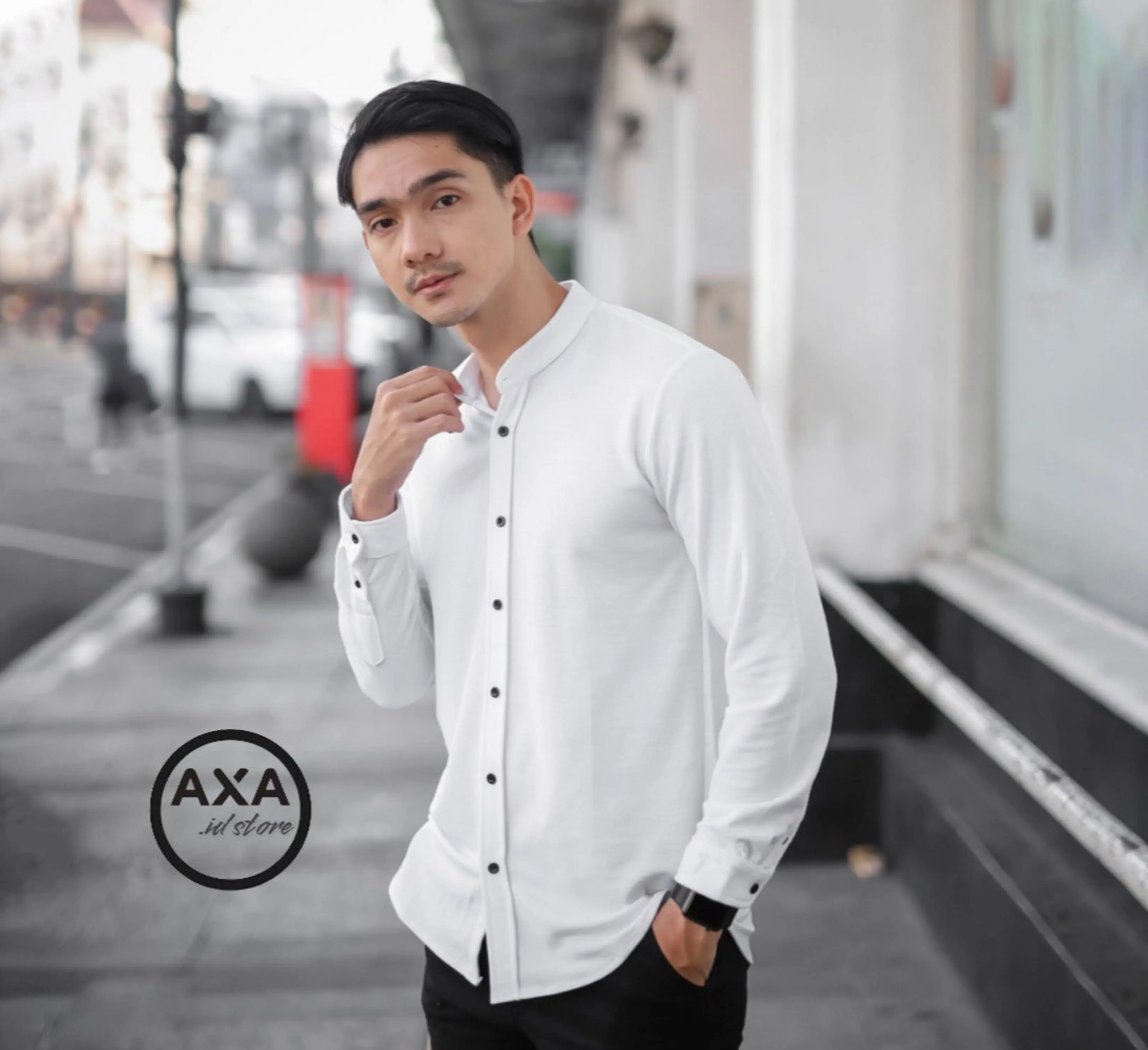KEMKO  Baju POLOS PUTIH KEMEJA KOKO POLOS LENGAN PANJANG TOYOBO PRERMIUM ATASAN FASHIOM PAKAIAN MUSLIM PRIA Katun Nyaman Tebal